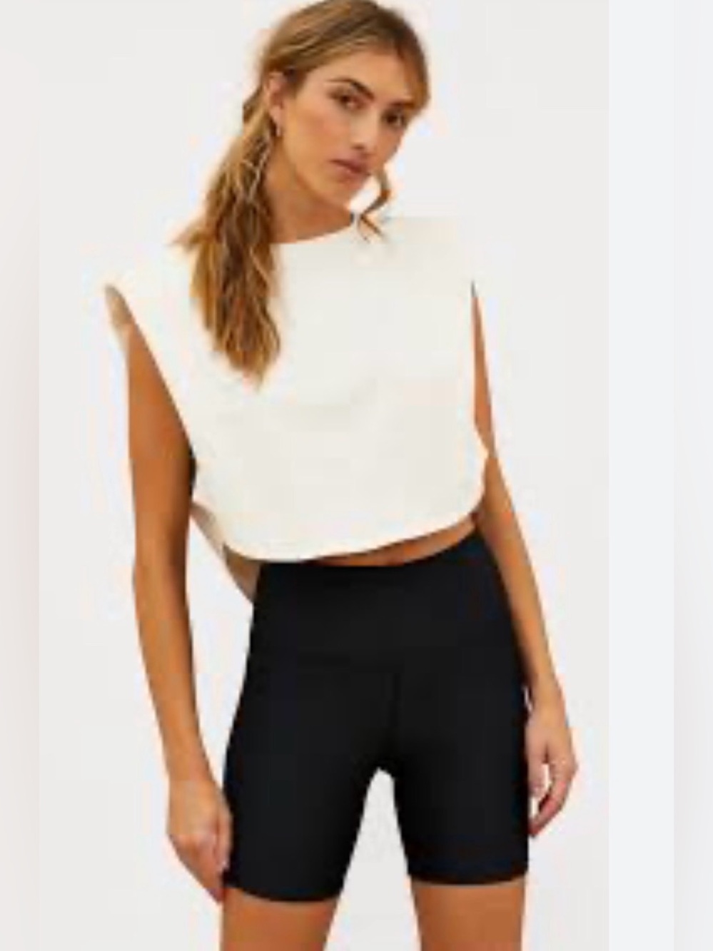 Beach Riot Cream Dunes Muscle Crop Tee Size Small